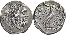 Epirus, The Epirote Republic 
Drachm circa 234/3-168, AR 4.98 g. Laureate head of Zeus r.; behind, monogram. Rev. AΠEI / PΩTAN Eagle with closed wing...