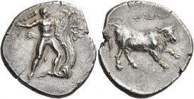 Phaestus 
Stater circa 300-270, AR 11.78 g. Heracles advancing r., raising club and fighting Hydra. Rev. ΦAIΣTIΩ[N] retrograde Cretan bull advancing ...