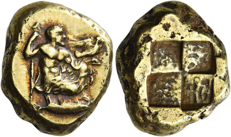 Mysia, Cyzicus 
Stater circa 450-400, EL 16.05 g. Draped Zeus kneeling r., hold...