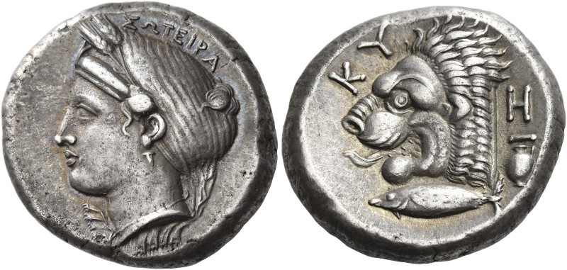 Mysia, Cyzicus 
Tetradrachm circa 390-340, AR 15.21 g. ΣΩTEIPA Head of Kore Sot...