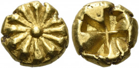 Erythrai (?) 
Hemihecte or 1/12 stater circa 650-600, EL 1.35 g. Stylized rosette. Rev. Quadripartite incuse punch. Gitler et al. White Gold, –, cf. ...