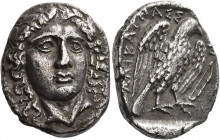 Caria, Halicarnassus 

Tetradrachm circa 375, AR 13.98 g. Laureate head of Apollo facing slightly to r. Rev. AΛIKAPNAΣΣ – [EΩ]N Eagle standing r. wi...