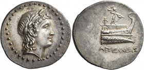 Lycia, Phaselis 
Stater circa 167-130, AR 11.35 g. Laureate head of Apollo r. Rev. Athena Promachos standing r. on prow of galley, brandishing thunde...