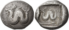 Dynasts of Lycia, Uncertain, circa 500 – 440 
Stater circa 500-440, AR 9.30 g. Bearded sea-serpent swimming l. Rev. Bearded sea-serpent swimming l., ...