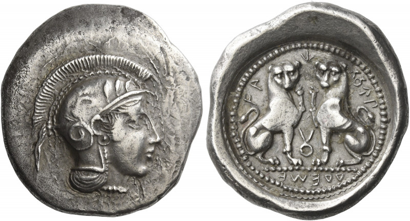 Vekhssere II (?), circa 410 – 380 
Stater circa 380, AR 8.53 g. Head of Athena ...