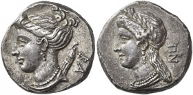 Salamis, Pnytagoras, 351 – 332 
Didrachm circa 351-332, AR 6.86 g. ΠN Wreathed and draped bust of Aphrodite l., wearing earring and necklace. Rev. BA...