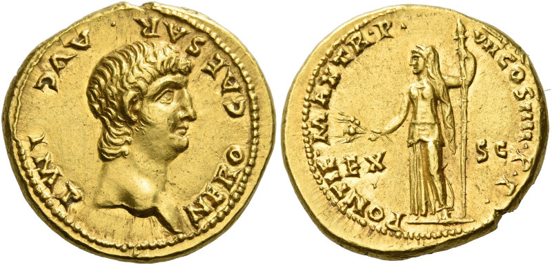 Nero augustus, 54 – 68 
Aureus circa 60-61, AV 7.70 g. NERO CAESAR AVG IMP Bare...