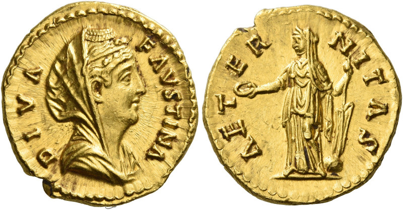 Faustina I, wife of Antoninus Pius 
Diva Faustina. Aureus after 141, AV 7.13 g....