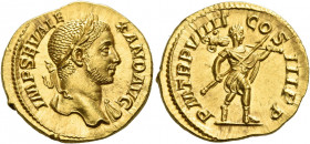 Severus Alexander augustus, 222 – 235 
Aureus 230, AV 6.05 g. IMP SEV ALE – XAND AVG Laureate bust r., with drapery on l. shoulder. Rev. P M TR P VII...