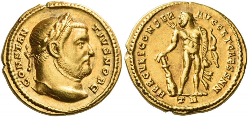 Constantius Chlorus Caesar, 293 – 305 
Aureus, Treveri 305, AV 5.87 g. CONSTAN ...