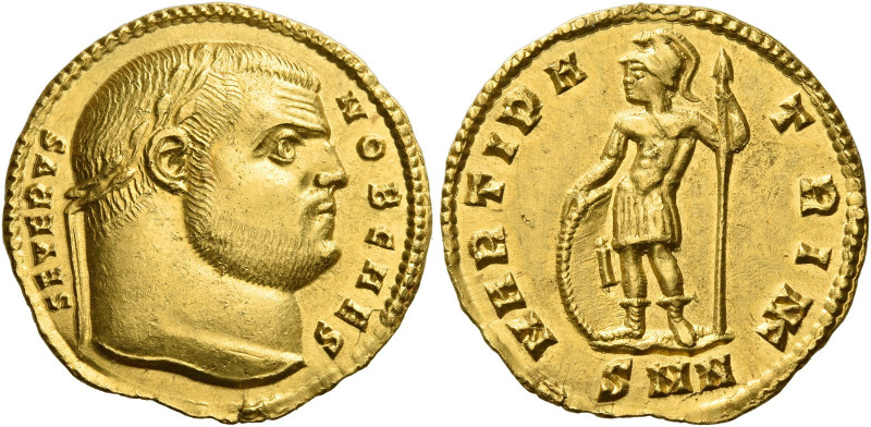Severus II caesar, 305 – 306 
Aureus Nicomedia 305-July 306, AV 5.27 g. SEVERVS...