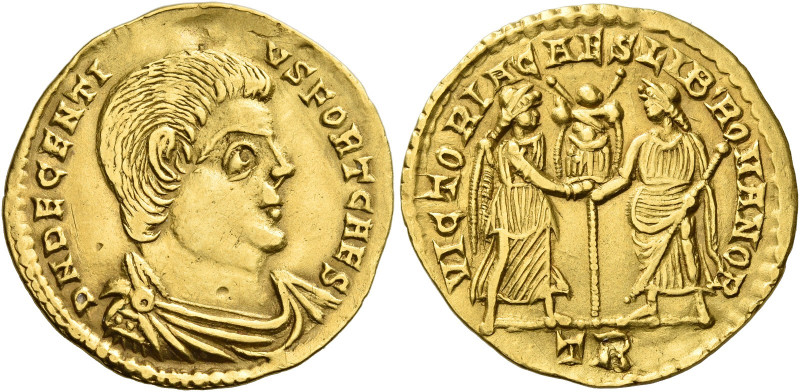 Decentius caesar, 351 – 353 
Solidus, Trier 351, AV 3.80 g. D N DECENTI – VS FO...