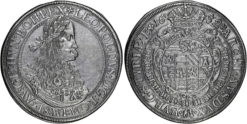 Holy Roman Empire 
Taler, 1682 (re-engraved dated from 1678) IAN, Graz (Dav. 32...