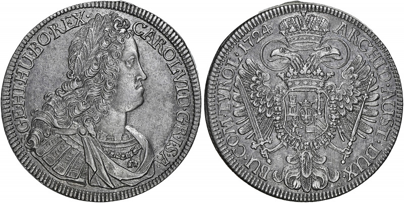 Holy Roman Empire 
Taler, 1724, Hall (Dav. 1054).
Lightly toned with light mar...