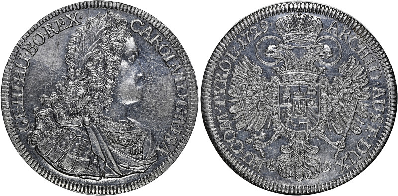 Holy Roman Empire 
Taler, 1729, Hall (Dav. A1054).
Extremely Fine with mirror-...