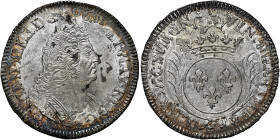 France 
1/2 Ecu, 1693, palm type (Gad. 185).
Overstruck with clear date 1690 visible on obverse. Good extremely fine and lustrous

Graded MS62 NGC