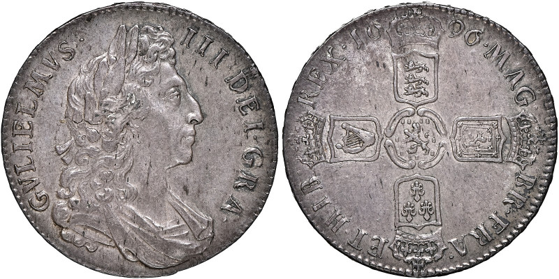 Great Britain 
William III, 1694-1702. Halfcrown, Dually dated 1696 and RY octa...