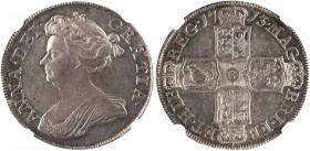Great Britain 
Anne, 1702-1714. Halfcrown, 1713, edge DVODECIMO (ESC 583; Seaby 3604).
Light grey tone, with two minor marks on obverse field, other...