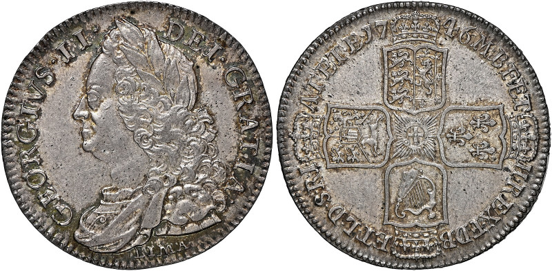 Great Britain 
Halfcrown, 1746, Lima issue, Tower (London) mint (Seaby 3695A)....