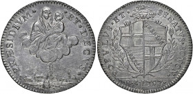 Italy, Bologna 
5 Paoli, 1797 (Pag. 40; KM338).
A very well struck example with light grey tone and underlying lustre

Graded AU58 NGC