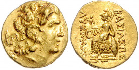 Griechen - Königreich Pontos Mithridates VI. Eupator 120-63 Gold-Stater Kallatis, Zeit des Ersten Mithridatischen Krieges, im Namen und vom Typ des Ly...