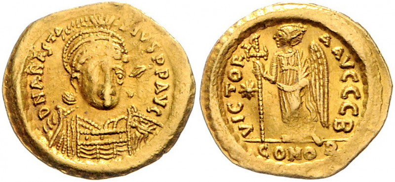 Byzanz Anastasius 491-518 Solidus Konstantinopel (507-518) D N ANASTASIVS P P AV...