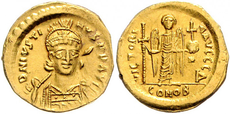 Byzanz Justin I. 518-527 Solidus Konstantinopel (519-527) D N IVSTINVS P P AVC G...