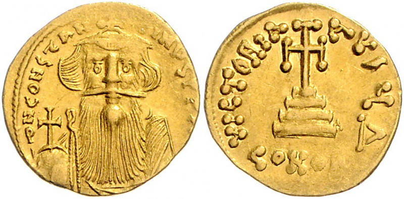 Byzanz Constans II. 641-668 Solidus Konstantinopel (651-654) d N CONSTANTINVS [P...