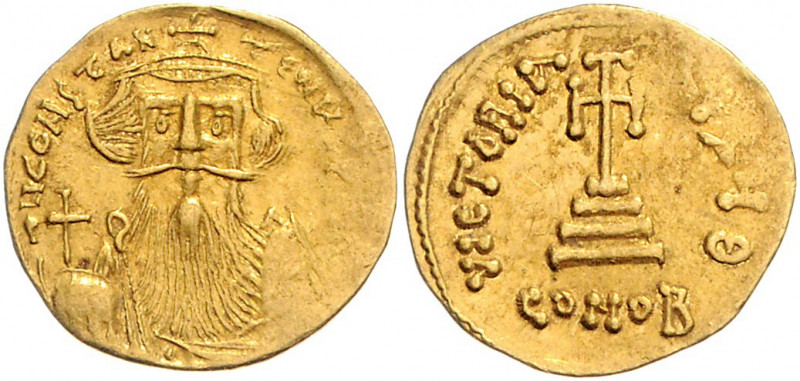 Byzanz Constans II. 641-668 Solidus Konstantinopel (651-654) d N CONSTANTINVS [P...