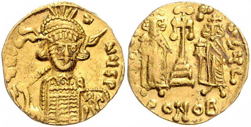 Byzanz Constantin IV. Pogonatus 668-685 Solidus Konstantinopel (674-681) [dN CON...