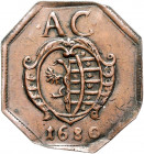 Anhalt - Zerbst Carl Wilhelm 1667-1718 8-eckige Accise-Marke 1680 einseitig Amt Coswig Mann 280. 
 ss-vz