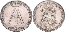 Anhalt - Zerbst Johann August 1718-1742 2/3 Taler 1728 Stolberg Dav. 205. Mann 332. 
kl.Sf. ss