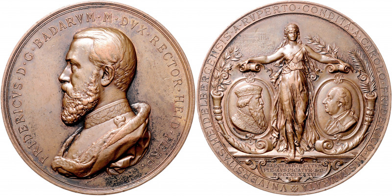 Baden - Heidelberg Bronzemedaille 1886 (v. Schwenzer) auf das 500-jährige Jubilä...