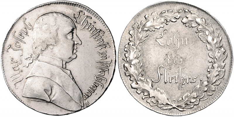Bayern Maximilian IV. Joseph als Kurfürst. 1799-1806 1/2 Schulpreistaler o.J. Va...