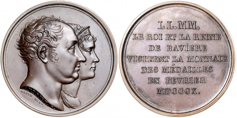 Bayern Maximilian I. Joseph 1806-1825 Bronzemedaille 1810 (v. Andrieu) auf den B...