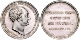 Bayern Maximilian I. Joseph 1806-1825 Silbermedaille 1824 (v. Losch) Präsent der Stadt Memmingen auf sein 25-jähriges Regierungsjubiläum Witt. 2527. N...