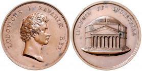 Bayern Ludwig I. 1825-1848 Bronzemedaille o.J. (v. Losch) Prämie für Gelehrte und Künstler Witt. 2483. 
40,6mm 43,5g, selten vz+