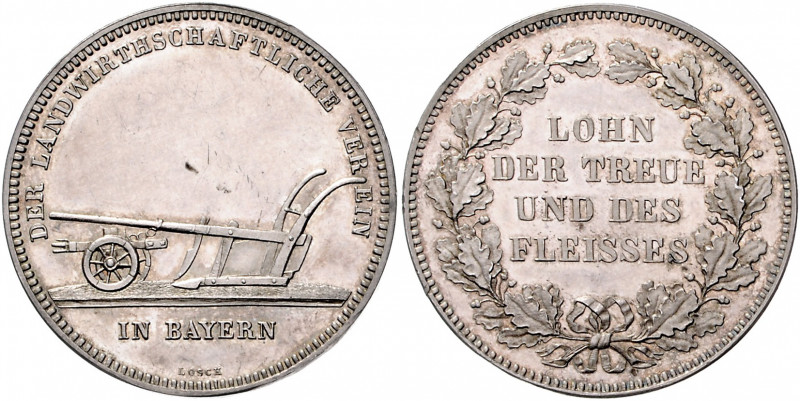 Bayern Maximilian II. 1848-1864 Silbermedaille o.J. (v. Losch) Preismedaille des...