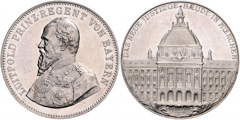 Bayern Prinzregent Luitpold 1886-1912 Silbermedaille 1897 (v. Börsch) auf die Ei...
