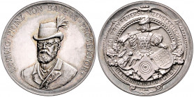 Bayern Ludwig III. 1913-1918 Silbermedaille o.J. (v. Deschler) Prämie der Feuerschützengesellschaft München 
35,1mm 20,9g st