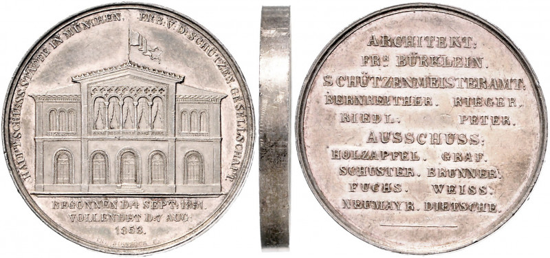 Bayern - München Silbermedaille 1853 (v. Birnböck) auf die Eröffnung der neuen H...