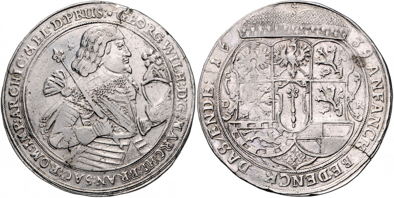 Brandenburg in den Marken - Preussen Georg Wilhelm 1619-1640 Reichstaler 1639 DK...