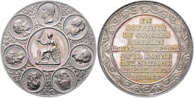 Brandenburg in den Marken - Preussen Wilhelm I. 1861-1888 Silbermedaille 1878 (v. H. Weckwerth) auf den Berliner Kongress vom 13. Juni bis zum 13. Jul...