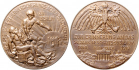 Brandenburg in den Marken - Preussen - Berlin Bronzemedaille 1910 (v. AWES) auf das 50-jährige Jubiläum der Deutschen Feuer-Versicherungs-Aktiengesell...