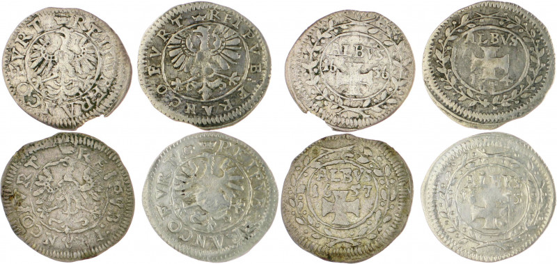 Frankfurt - Stadt Lot von 4 Stücken: Albus 1654, 1655, 1656 und 1657 
 ss