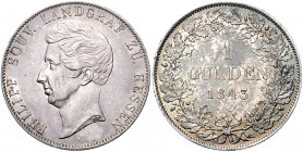 Hessen - Homburg Philipp 1839-1846 1 Gulden 1843 AKS 167. Jg. 7. 
 ss-vz