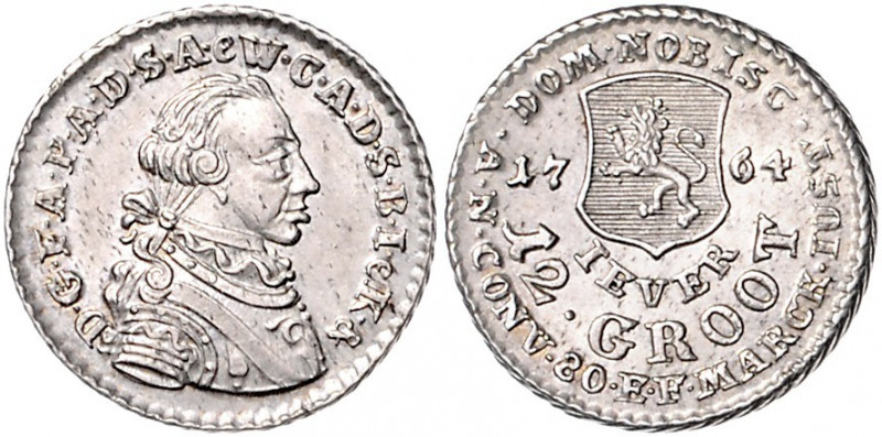 Jever Friedrich August v. Anhalt-Zerbst 1747-1793 12 Groot 1764 Mann 419. 
min....
