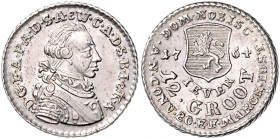 Jever Friedrich August v. Anhalt-Zerbst 1747-1793 12 Groot 1764 Mann 419. 
min.Sf. vz+