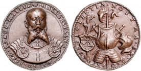 Nürnberg - Stadt Bronzierte Bleimedaille 1554 (v. Joachim Deschler) Imhof II. 365.13. Habich 1619. Erl. 1751. 
33,6mm 21,0g ss-vz