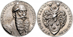 Nürnberg - Stadt Portrait-Medaille 1568 Blei? (v. Valentin Maler) auf Hans Thomas Neukum, der 1568 Genannter des Rats zu Nürnberg wurde. Habich 2413 (...